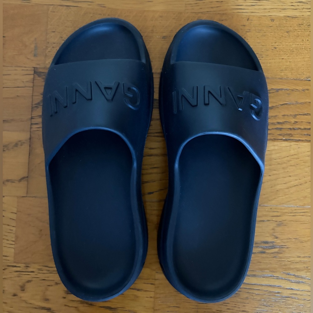 GANNI Navy Pool Slide Sandal